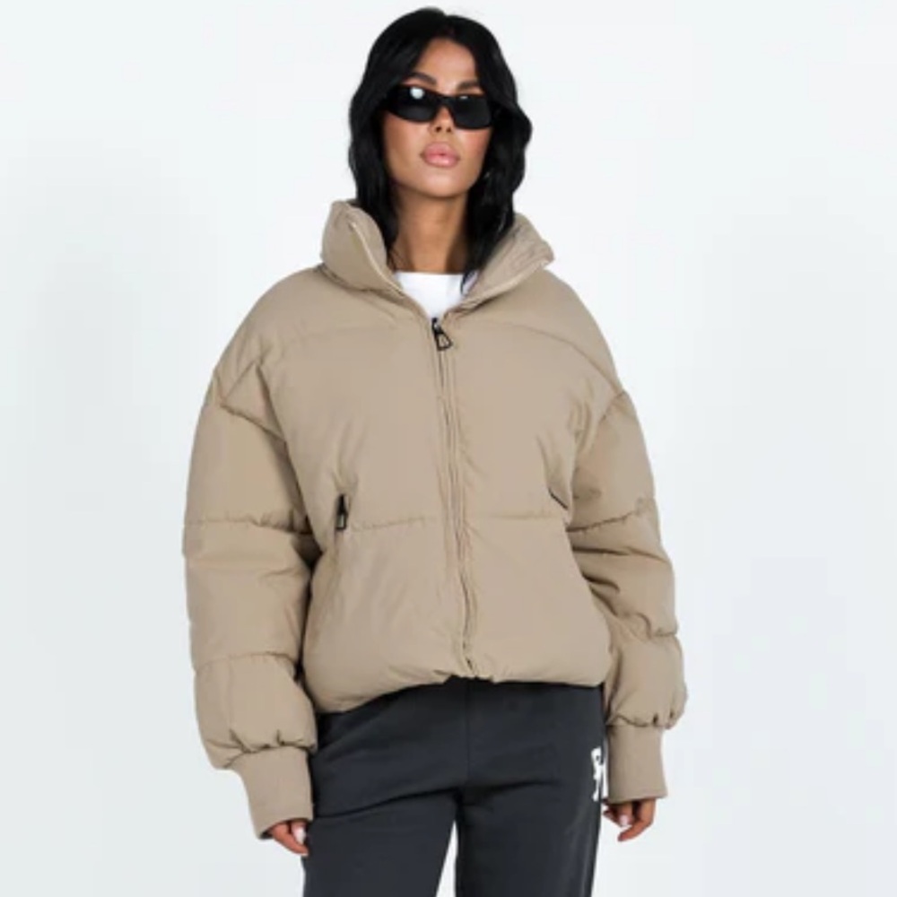 Princess Polly Beige Puffer Jacket